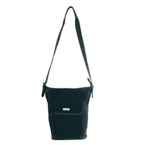LLemio Black Suede Bucket Shoulder Bag